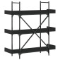 vidaXL Βιβλιοθήκη 3 Επιπέδων Μαύρη 100x33x108,5 εκ. Επεξεργ. Ξύλο