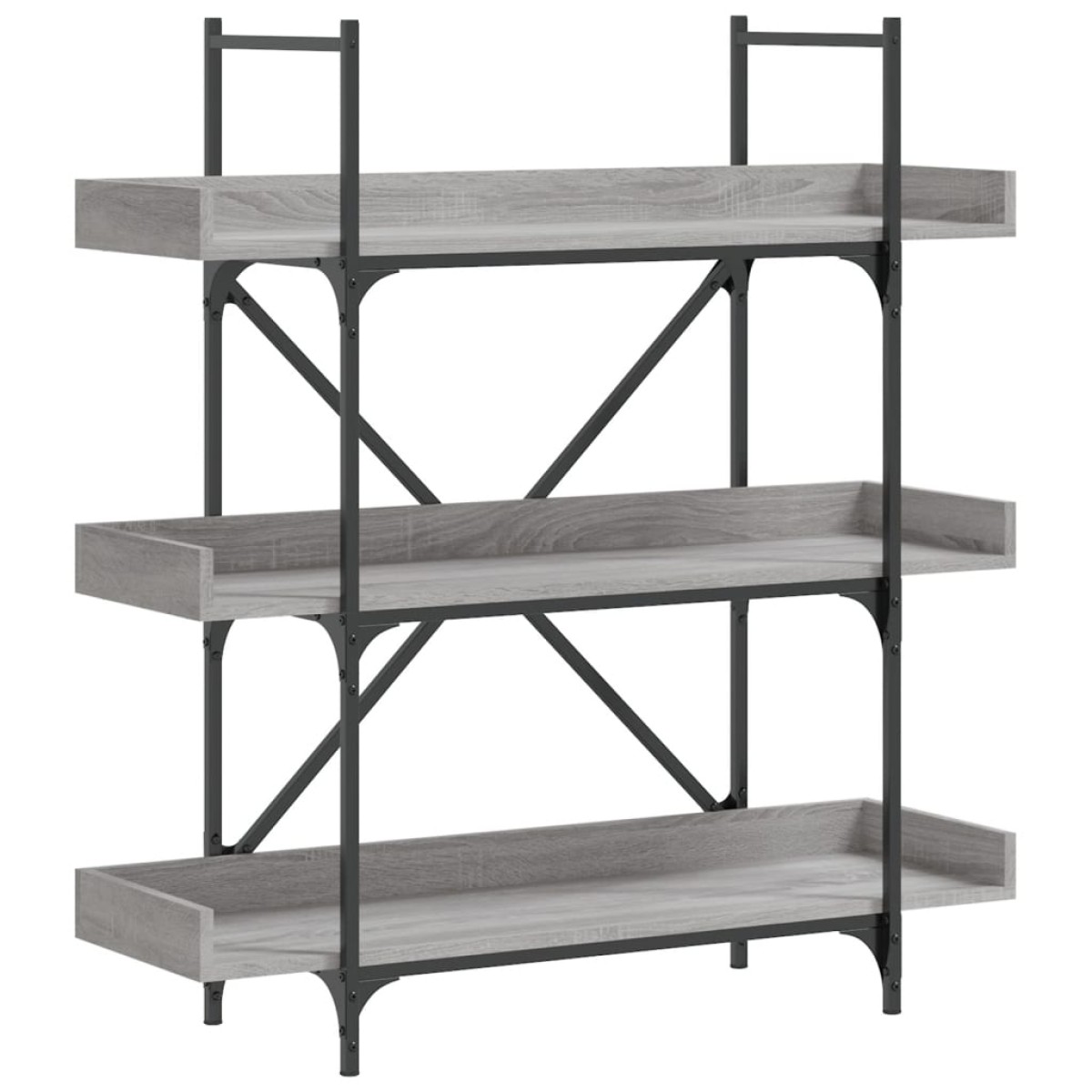 vidaXL Βιβλιοθήκη 3 Επιπέδων Γκρι Sonoma 100x33x108,5εκ. Επεξεργ. Ξύλο