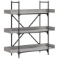 vidaXL Βιβλιοθήκη 3 Επιπέδων Γκρι Sonoma 100x33x108,5εκ. Επεξεργ. Ξύλο
