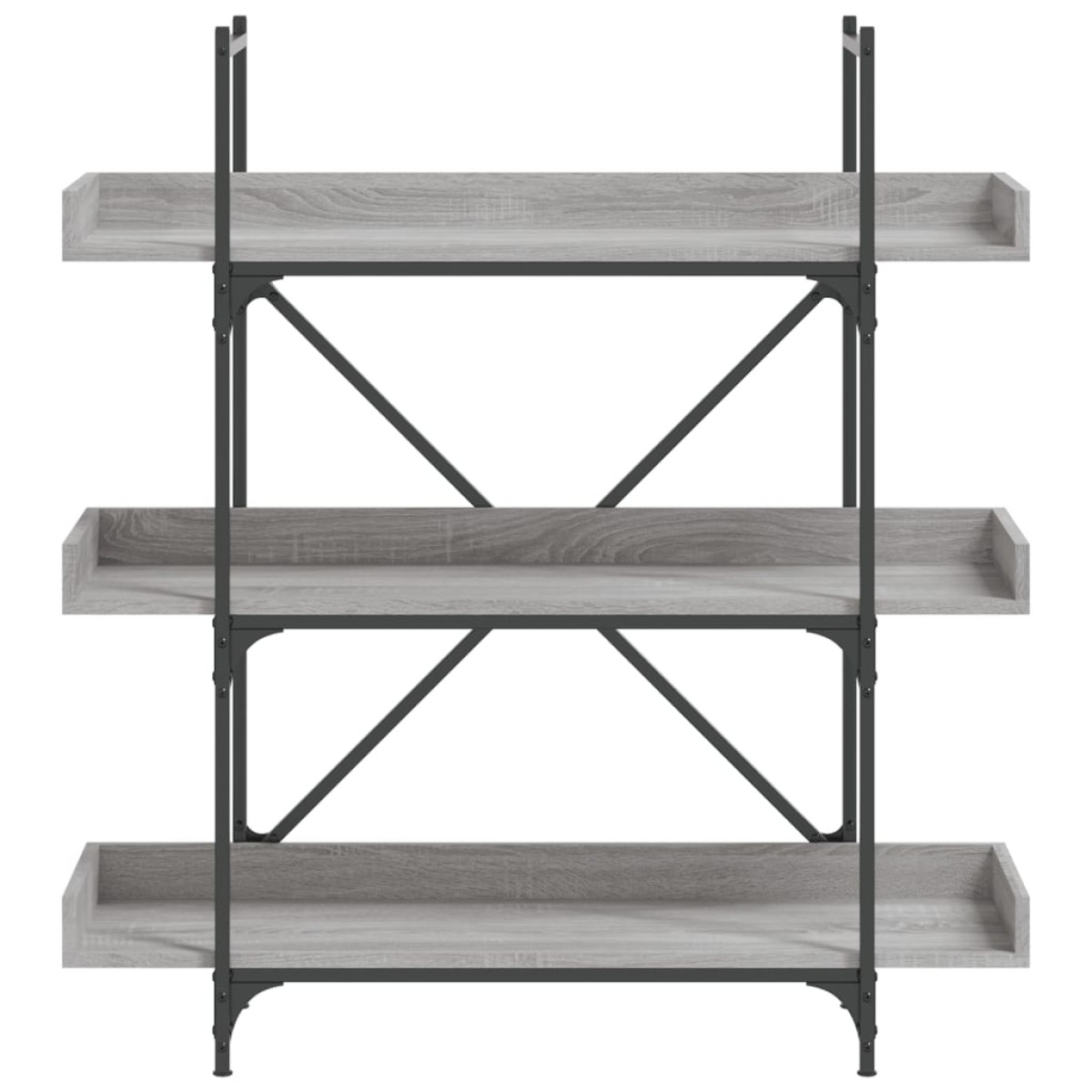 vidaXL Βιβλιοθήκη 3 Επιπέδων Γκρι Sonoma 100x33x108,5εκ. Επεξεργ. Ξύλο