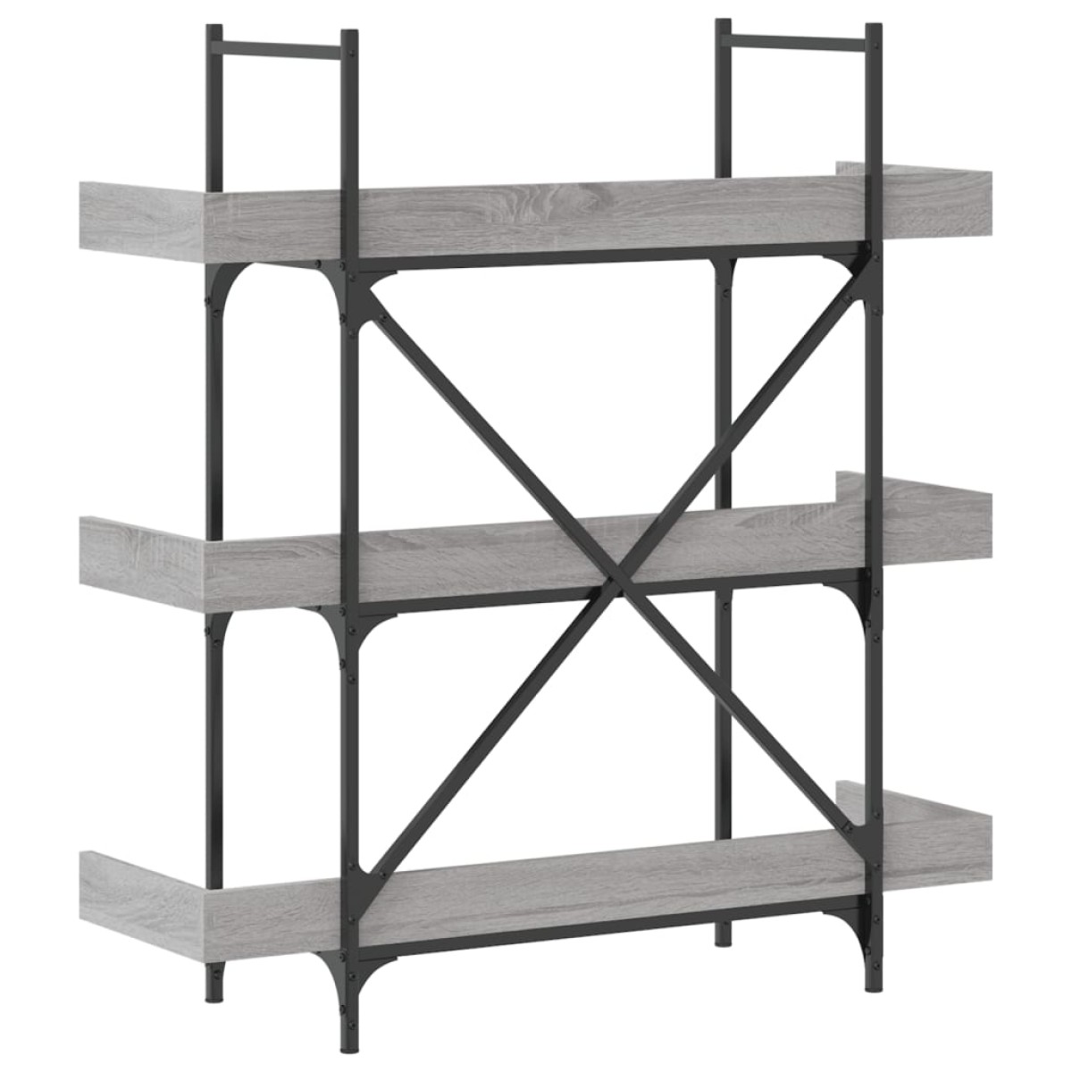 vidaXL Βιβλιοθήκη 3 Επιπέδων Γκρι Sonoma 100x33x108,5εκ. Επεξεργ. Ξύλο