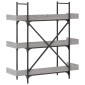 vidaXL Βιβλιοθήκη 3 Επιπέδων Γκρι Sonoma 100x33x108,5εκ. Επεξεργ. Ξύλο