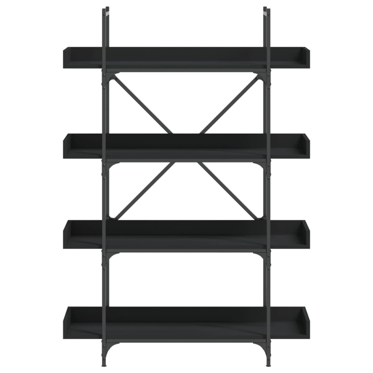 vidaXL Βιβλιοθήκη 4 Επιπέδων Μαύρη 100x33x145,5 εκ. Επεξεργασμένο Ξύλο