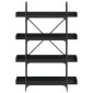 vidaXL Βιβλιοθήκη 4 Επιπέδων Μαύρη 100x33x145,5 εκ. Επεξεργασμένο Ξύλο