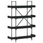 vidaXL Βιβλιοθήκη 4 Επιπέδων Μαύρη 100x33x145,5 εκ. Επεξεργασμένο Ξύλο