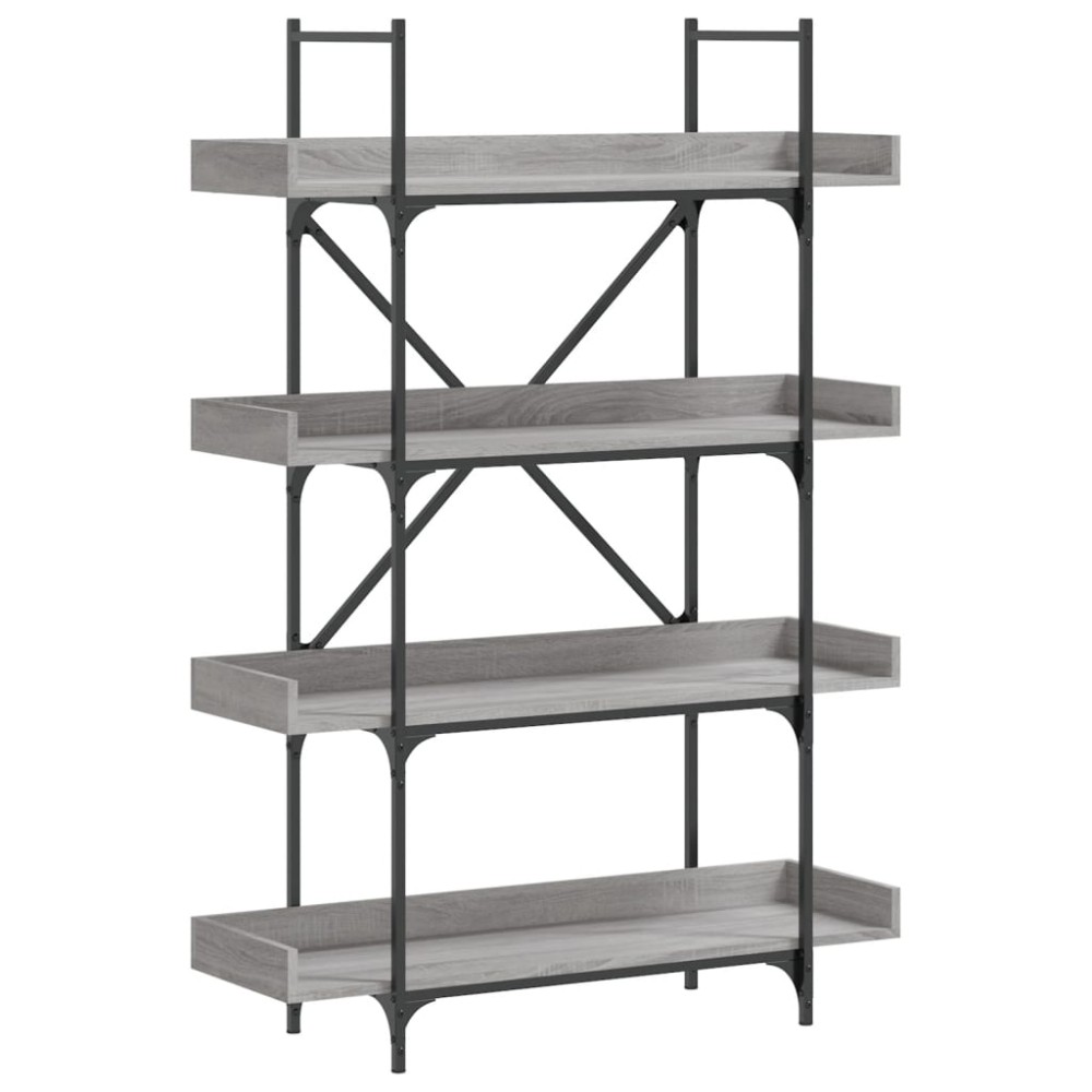 vidaXL Βιβλιοθήκη 4 Επιπέδων Γκρι Sonoma 100x33x145,5εκ. Επεξεργ. Ξύλο