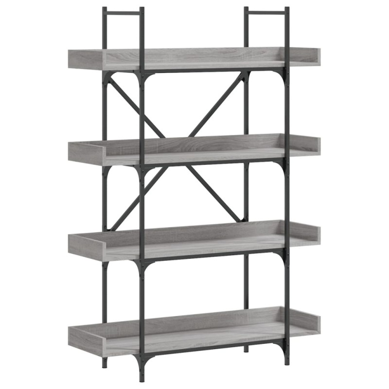 vidaXL Βιβλιοθήκη 4 Επιπέδων Γκρι Sonoma 100x33x145,5εκ. Επεξεργ. Ξύλο