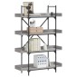 vidaXL Βιβλιοθήκη 4 Επιπέδων Γκρι Sonoma 100x33x145,5εκ. Επεξεργ. Ξύλο