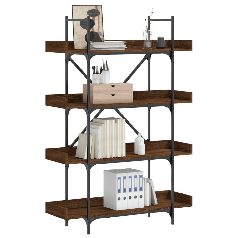 vidaXL Βιβλιοθήκη 4 Επιπέδων Καφέ Δρυς 100x33x145,5 εκ. Επεξεργ. Ξύλο