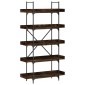 vidaXL Βιβλιοθήκη 5 Επιπέδων Καπνιστή Δρυς 100x33x180,5 εκ. Επεξ. Ξύλο