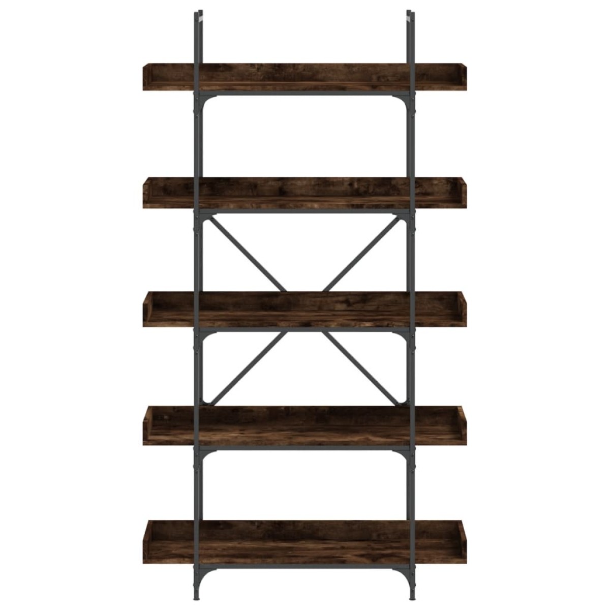 vidaXL Βιβλιοθήκη 5 Επιπέδων Καπνιστή Δρυς 100x33x180,5 εκ. Επεξ. Ξύλο