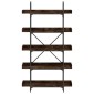vidaXL Βιβλιοθήκη 5 Επιπέδων Καπνιστή Δρυς 100x33x180,5 εκ. Επεξ. Ξύλο