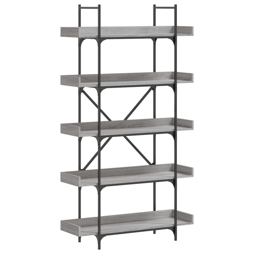 vidaXL Βιβλιοθήκη 5 Επιπέδων Γκρι Sonoma 100x33x180,5εκ. Επεξεργ. Ξύλο