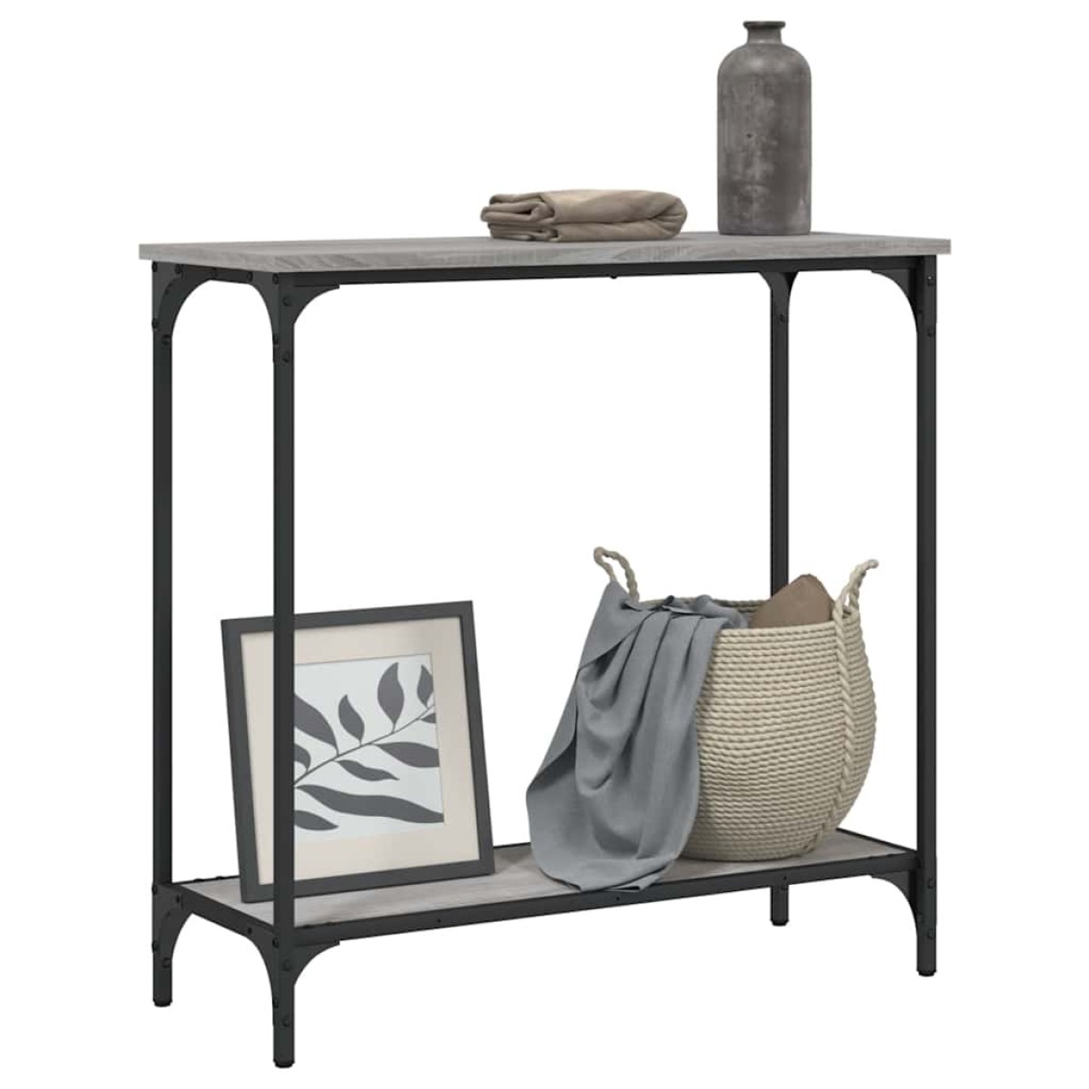 vidaXL Τραπέζι Κονσόλα Γκρι Sonoma 75 x 30,5 x 75 εκ. Επεξεργ. Ξύλο