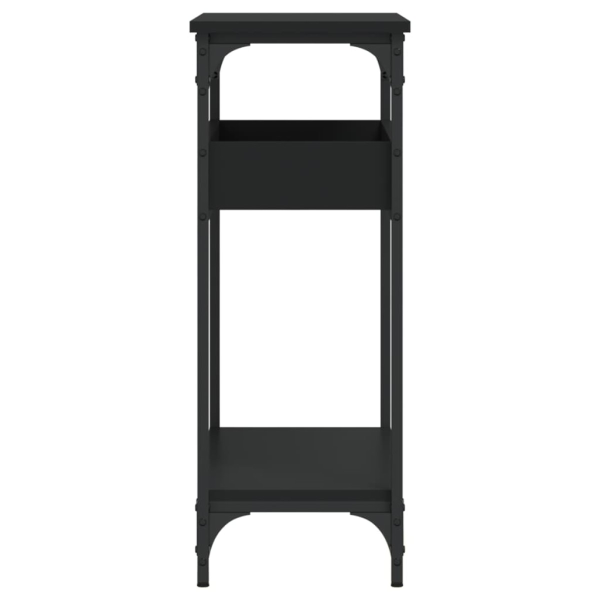 vidaXL Τραπέζι Κονσόλα με Ράφι Μαύρο 75x29x75 εκ. Επεξεργασμένο Ξύλο