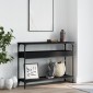 vidaXL Τραπέζι Κονσόλα με Ράφι Μαύρο 100x29x75 εκ. Επεξεργασμένο Ξύλο