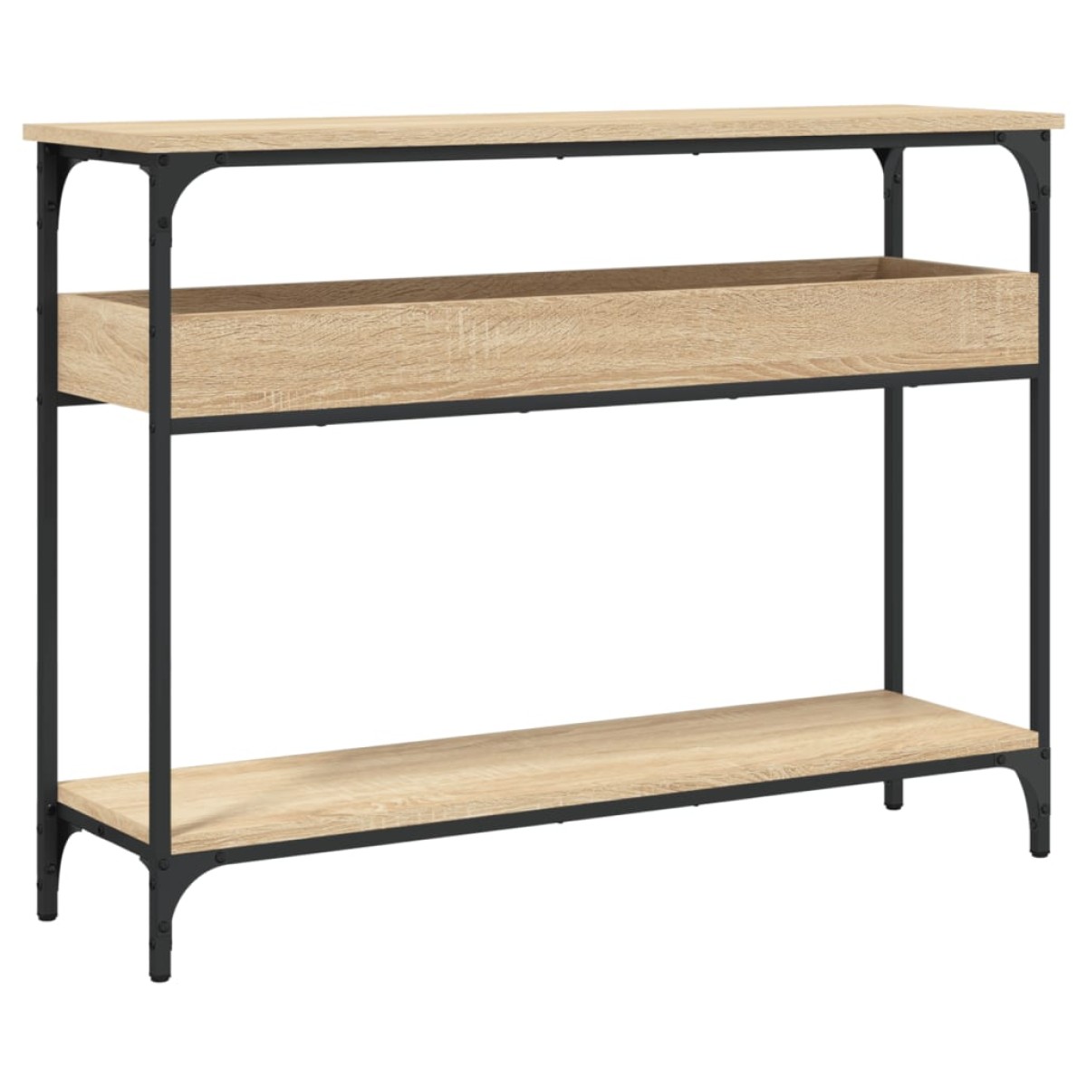 vidaXL Τραπέζι Κονσόλα με Ράφι Sonoma Δρυς 100x29x75 εκ. Επεξεργ. Ξύλο