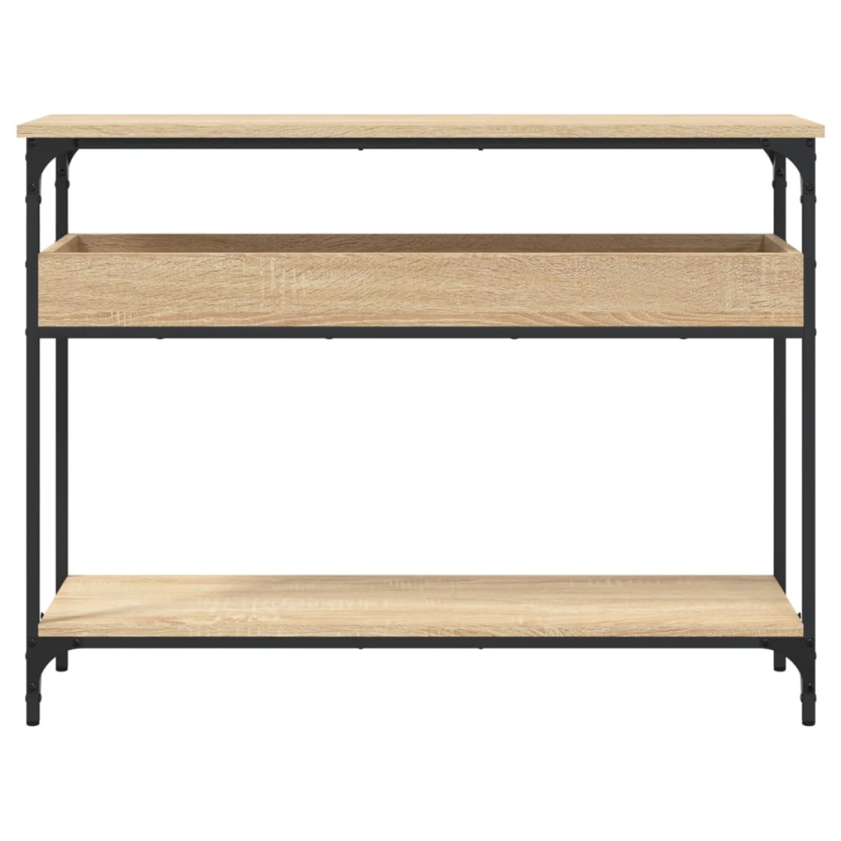vidaXL Τραπέζι Κονσόλα με Ράφι Sonoma Δρυς 100x29x75 εκ. Επεξεργ. Ξύλο