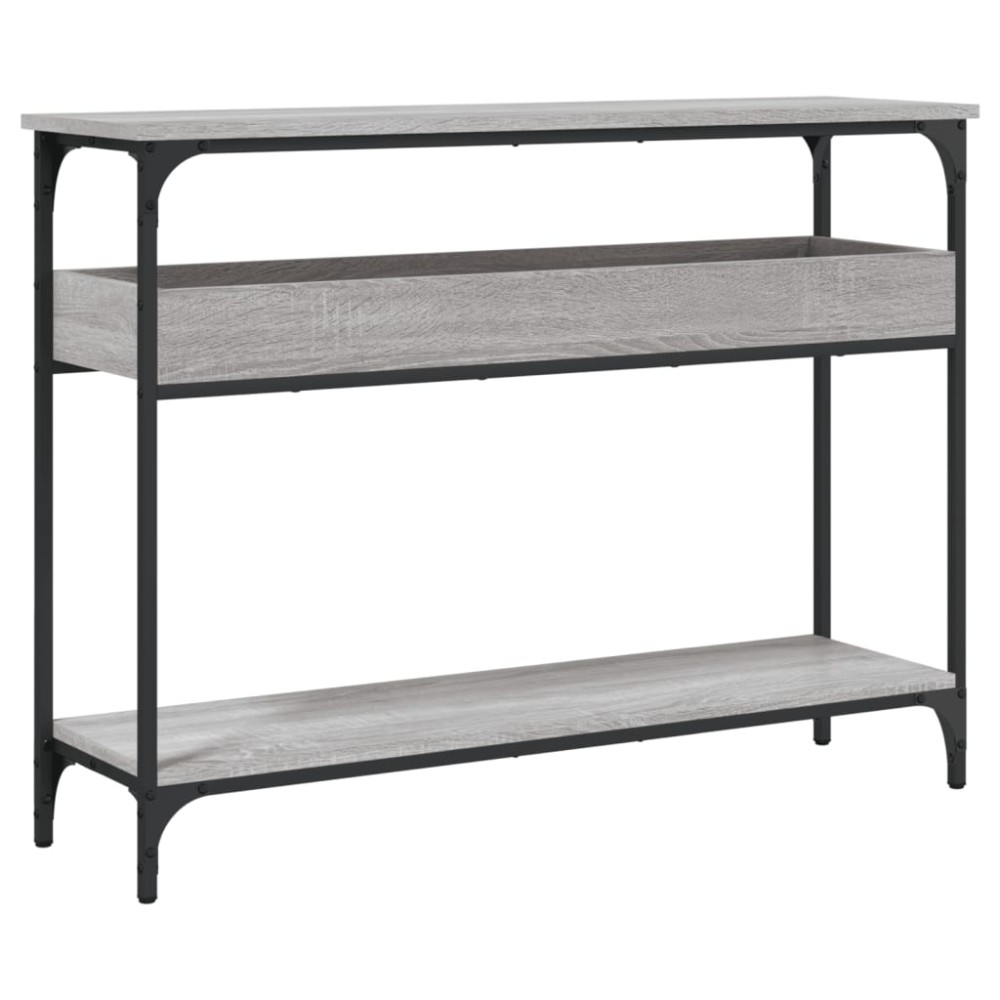 vidaXL Τραπέζι Κονσόλα με Ράφι Γκρι Sonoma 100x29x75 εκ. Επεξεργ. Ξύλο