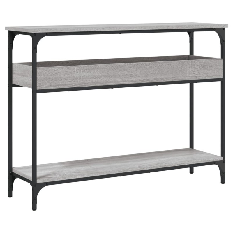 vidaXL Τραπέζι Κονσόλα με Ράφι Γκρι Sonoma 100x29x75 εκ. Επεξεργ. Ξύλο