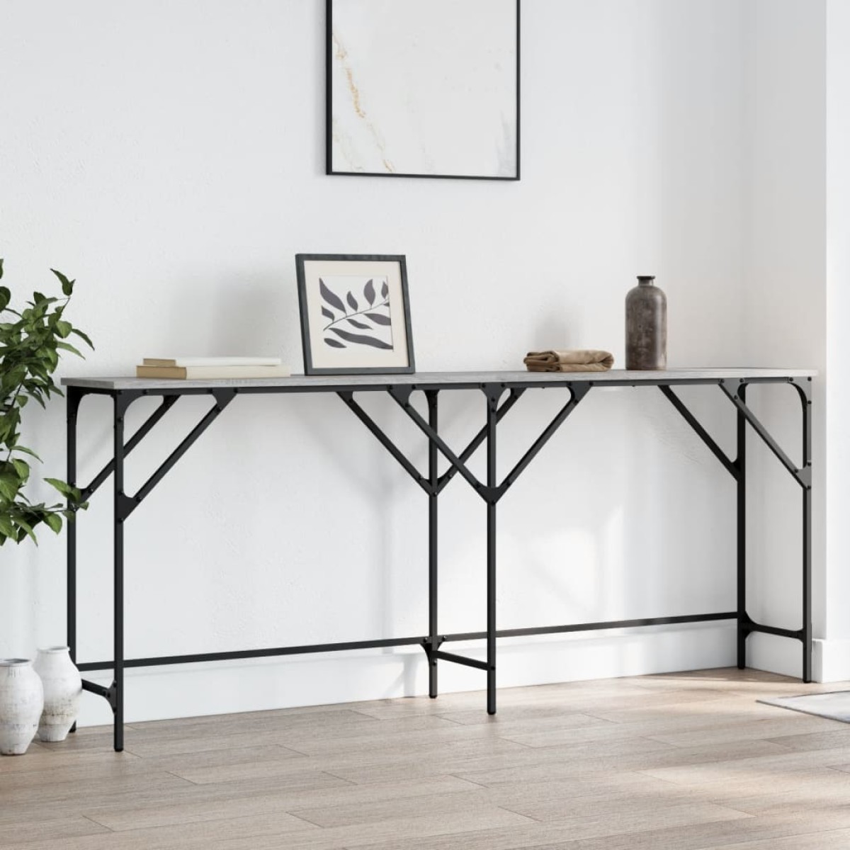 vidaXL Τραπέζι Κονσόλα Γκρι Sonoma 180x29x75 εκ. Επεξεργασμένο Ξύλο