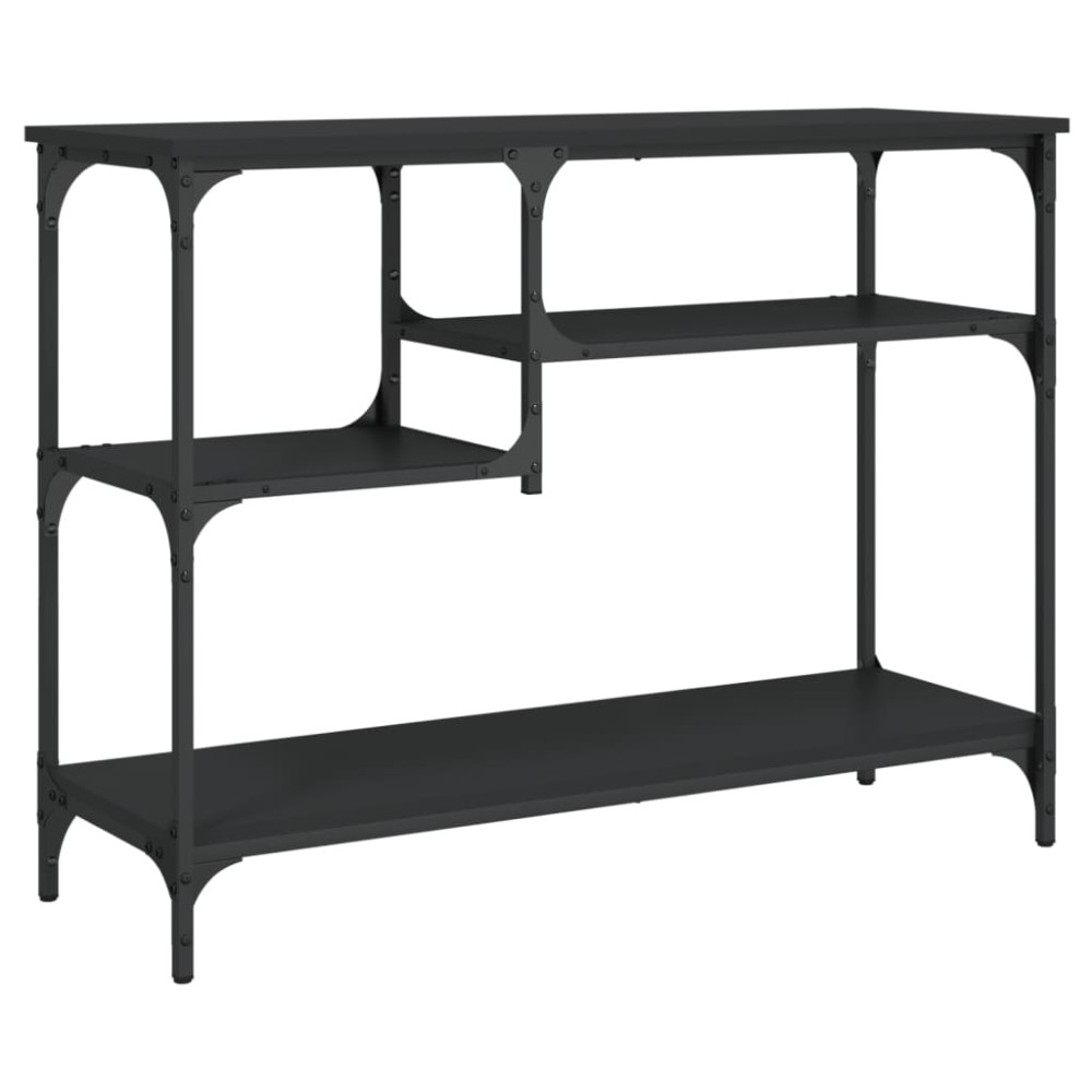 vidaXL Τραπέζι Κονσόλα με Ράφια Μαύρο 100 x 35 x 75 εκ.