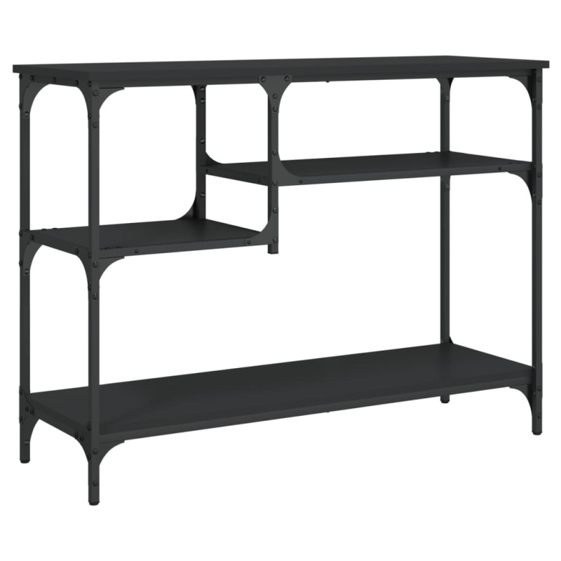 vidaXL Τραπέζι Κονσόλα με Ράφια Μαύρο 100 x 35 x 75 εκ.