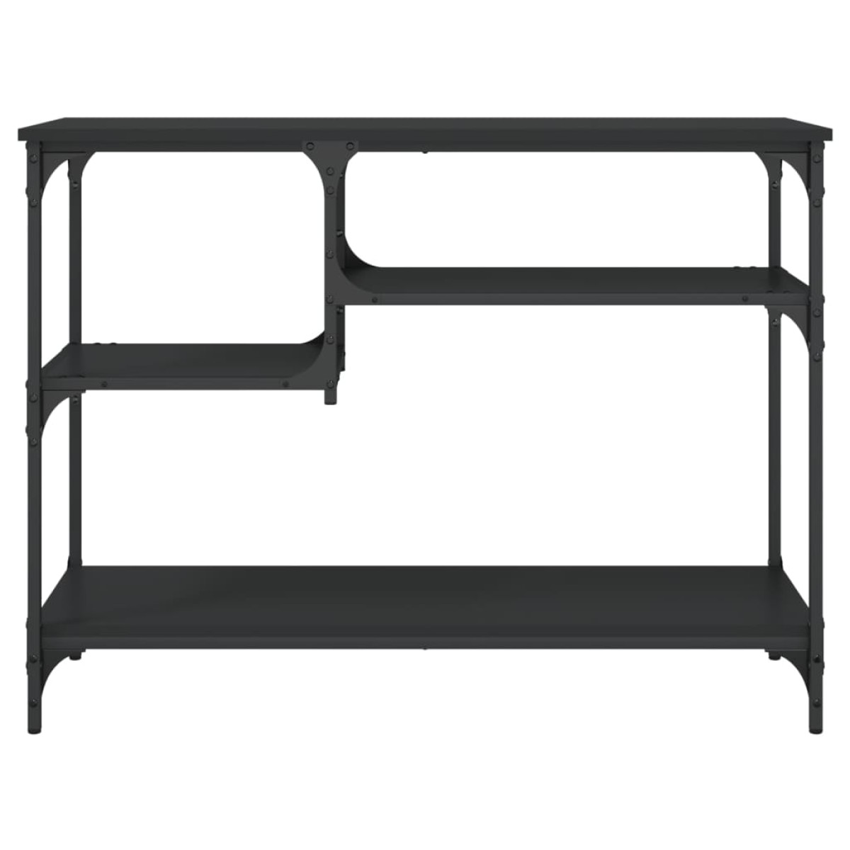 vidaXL Τραπέζι Κονσόλα με Ράφια Μαύρο 100 x 35 x 75 εκ.