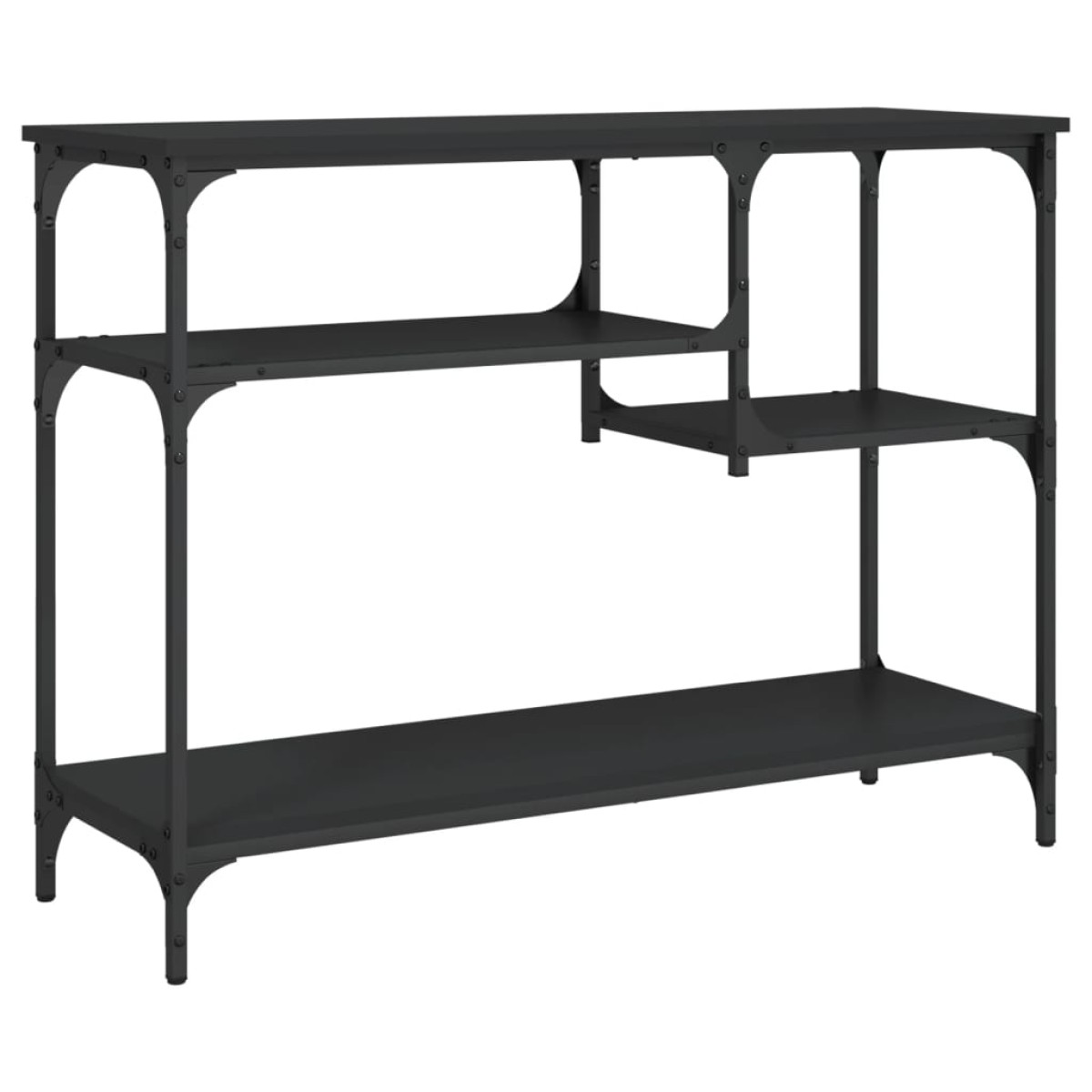 vidaXL Τραπέζι Κονσόλα με Ράφια Μαύρο 100 x 35 x 75 εκ.