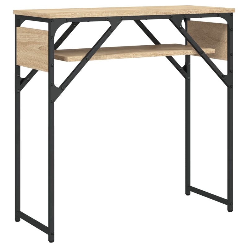 vidaXL Τραπέζι Κονσόλα με Ράφι Sonoma Δρυς 75x30x75 εκ. Επεξεργ. Ξύλο