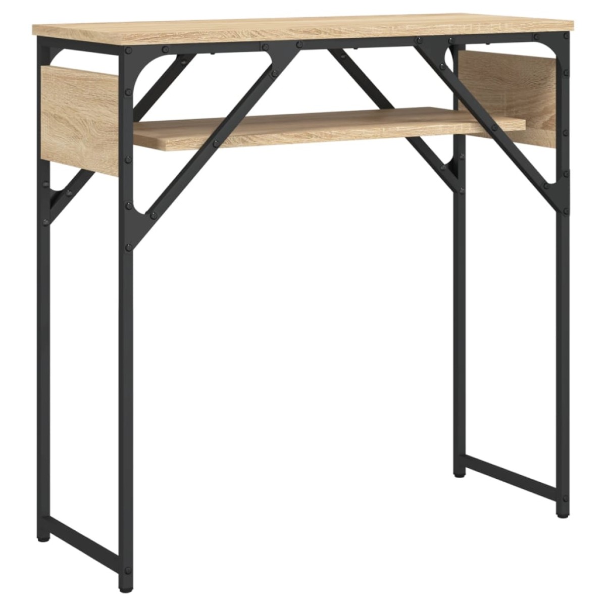 vidaXL Τραπέζι Κονσόλα με Ράφι Sonoma Δρυς 75x30x75 εκ. Επεξεργ. Ξύλο