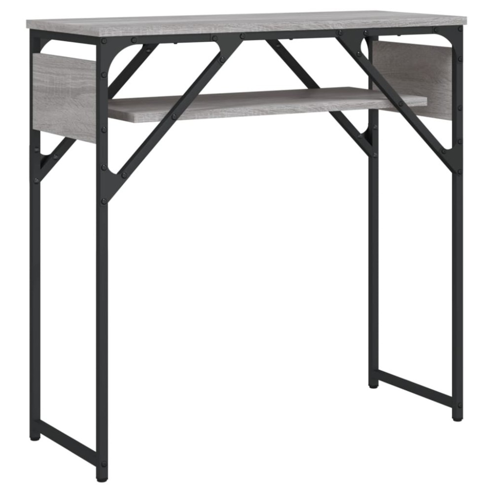 vidaXL Τραπέζι Κονσόλα με Ράφι Γκρι Sonoma 75x30x75 εκ. Επεξεργ. Ξύλο