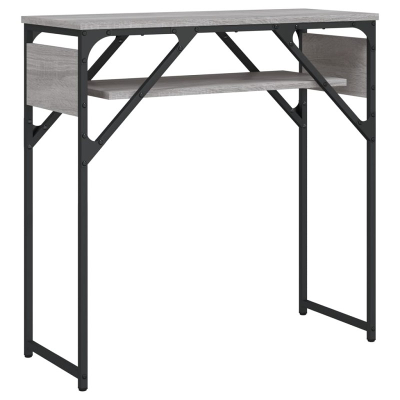 vidaXL Τραπέζι Κονσόλα με Ράφι Γκρι Sonoma 75x30x75 εκ. Επεξεργ. Ξύλο