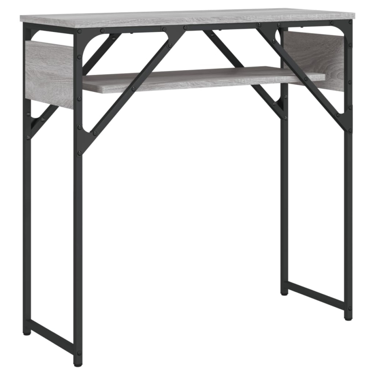 vidaXL Τραπέζι Κονσόλα με Ράφι Γκρι Sonoma 75x30x75 εκ. Επεξεργ. Ξύλο