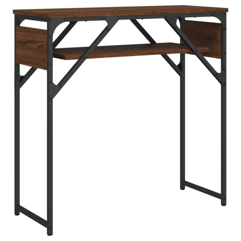 vidaXL Τραπέζι Κονσόλα με Ράφι Καφέ Δρυς 75x30x75 εκ. Επεξεργ. Ξύλο