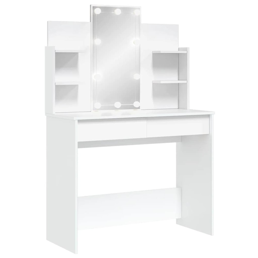 vidaXL Μπουντουάρ με LED Φώτα Λευκό 96x40x142 εκ.