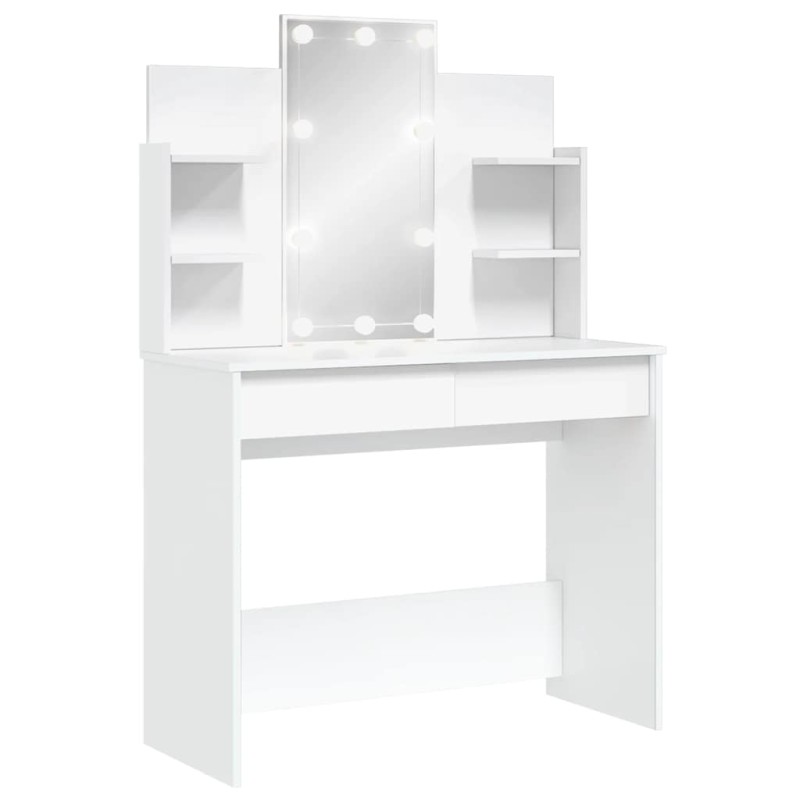 vidaXL Μπουντουάρ με LED Φώτα Λευκό 96x40x142 εκ.