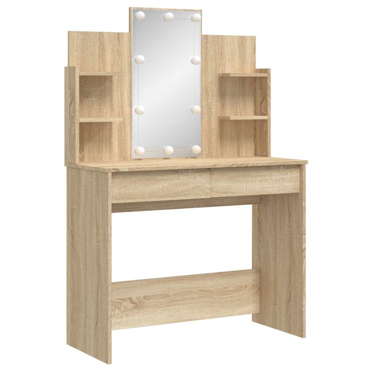 vidaXL Μπουντουάρ με LED Φώτα Sonoma Δρυς 96 x 40 x 142 εκ.
