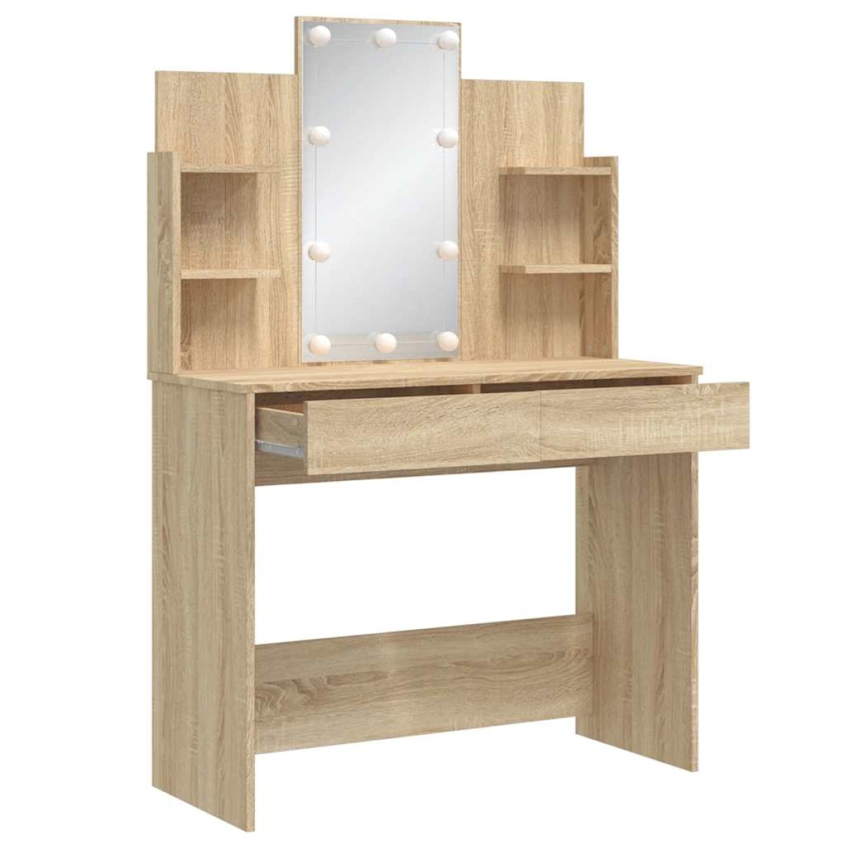 vidaXL Μπουντουάρ με LED Φώτα Sonoma Δρυς 96 x 40 x 142 εκ.