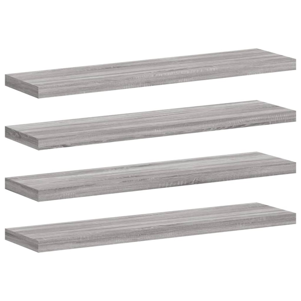 vidaXL Ράφια Τοίχου 4 τεμ. Γκρι Sonoma 40x10x1,5 εκ. Επεξεργ. Ξύλο