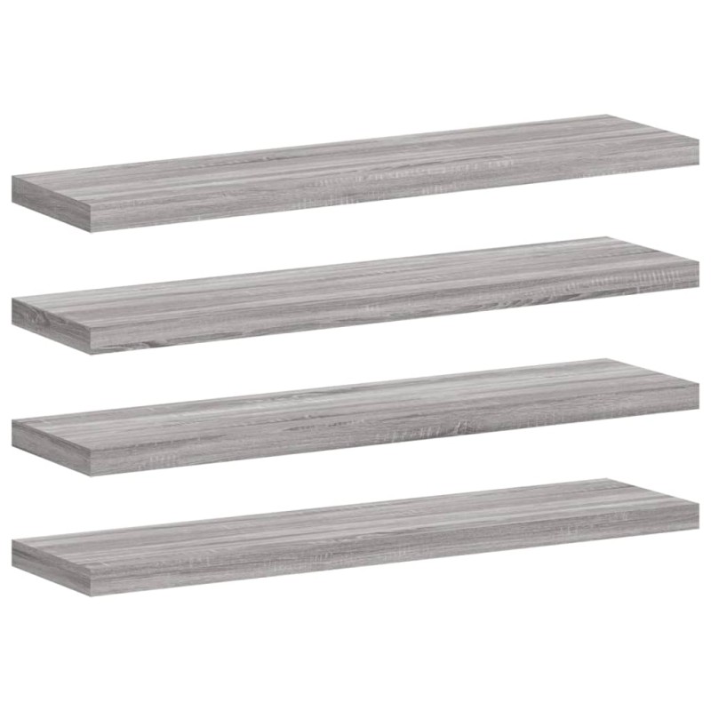 vidaXL Ράφια Τοίχου 4 τεμ. Γκρι Sonoma 40x10x1,5 εκ. Επεξεργ. Ξύλο