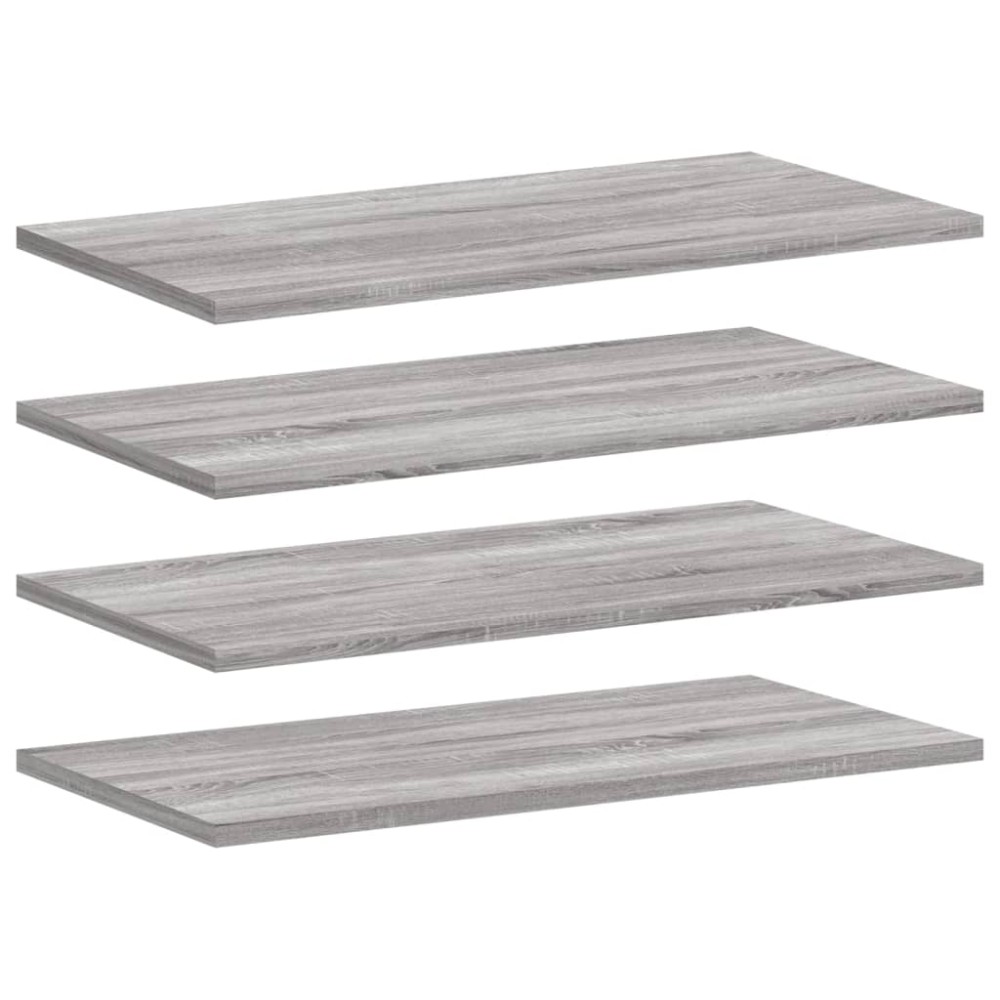 vidaXL Ράφια Τοίχου 4 τεμ. Γκρι Sonoma 60x20x1,5 εκ. Επεξεργ. Ξύλο