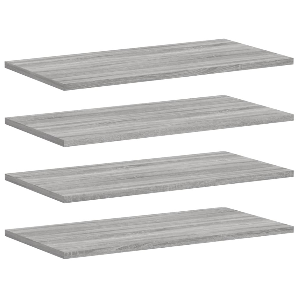 vidaXL Ράφια Τοίχου 4 τεμ. Γκρι Sonoma 60x30x1,5 εκ. Επεξεργ. Ξύλο