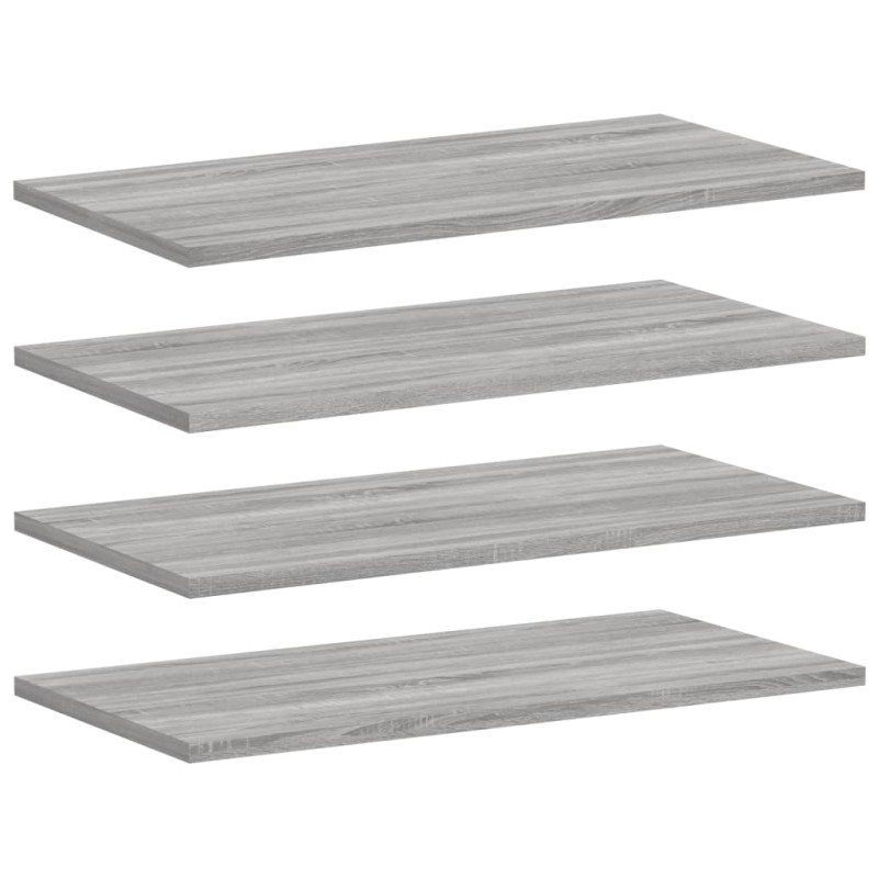 vidaXL Ράφια Τοίχου 4 τεμ. Γκρι Sonoma 60x30x1,5 εκ. Επεξεργ. Ξύλο