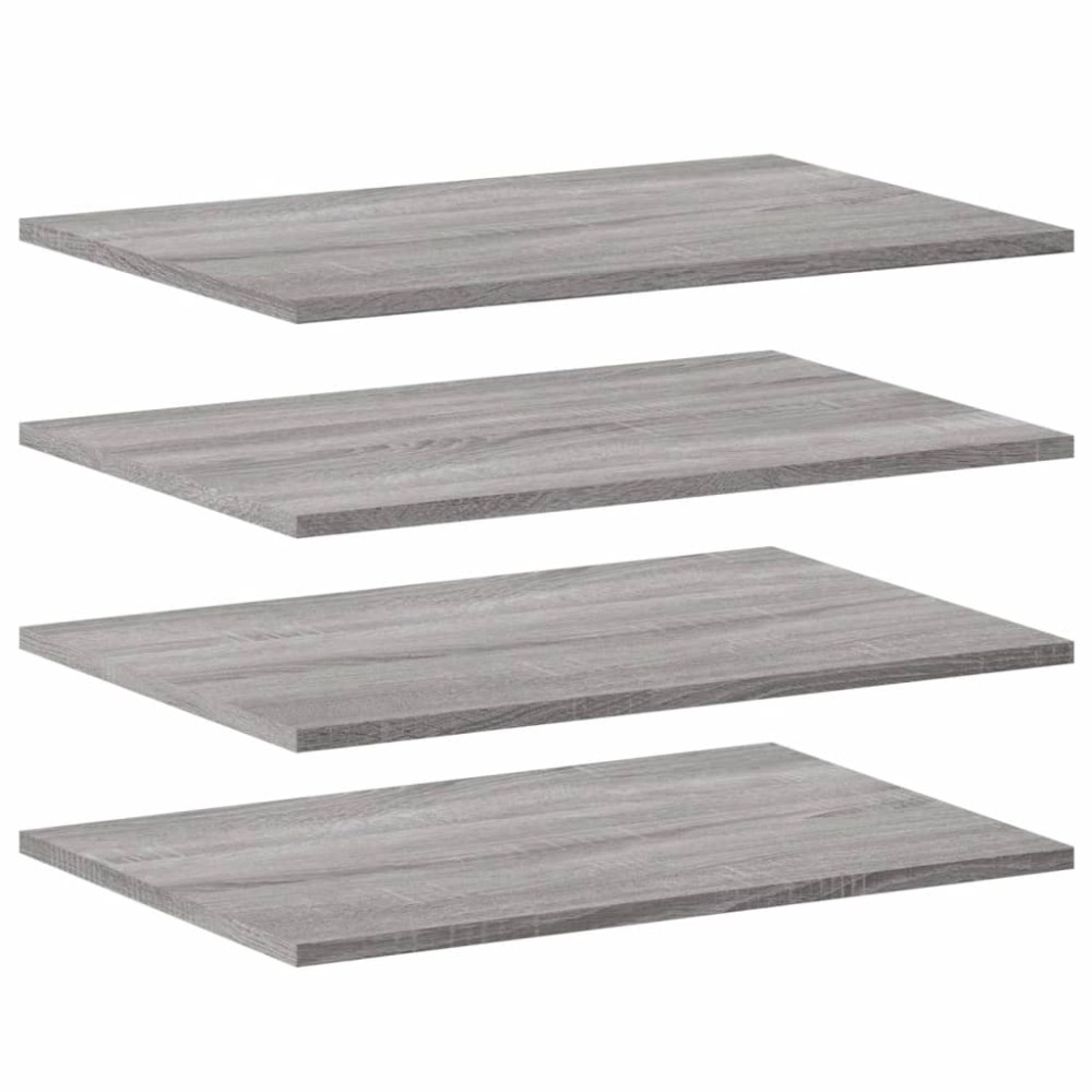 vidaXL Ράφια Τοίχου 4 τεμ. Γκρι Sonoma 60x40x1,5 εκ. Επεξεργ. Ξύλο