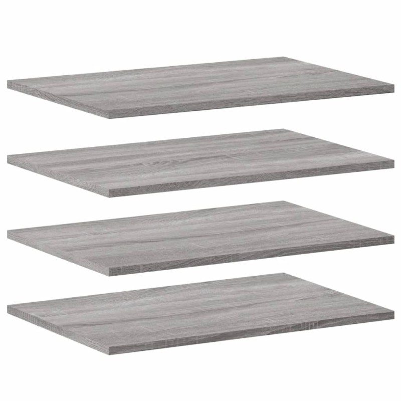 vidaXL Ράφια Τοίχου 4 τεμ. Γκρι Sonoma 60x40x1,5 εκ. Επεξεργ. Ξύλο