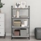 vidaXL Ράφια Τοίχου 4 τεμ. Γκρι Sonoma 60x40x1,5 εκ. Επεξεργ. Ξύλο