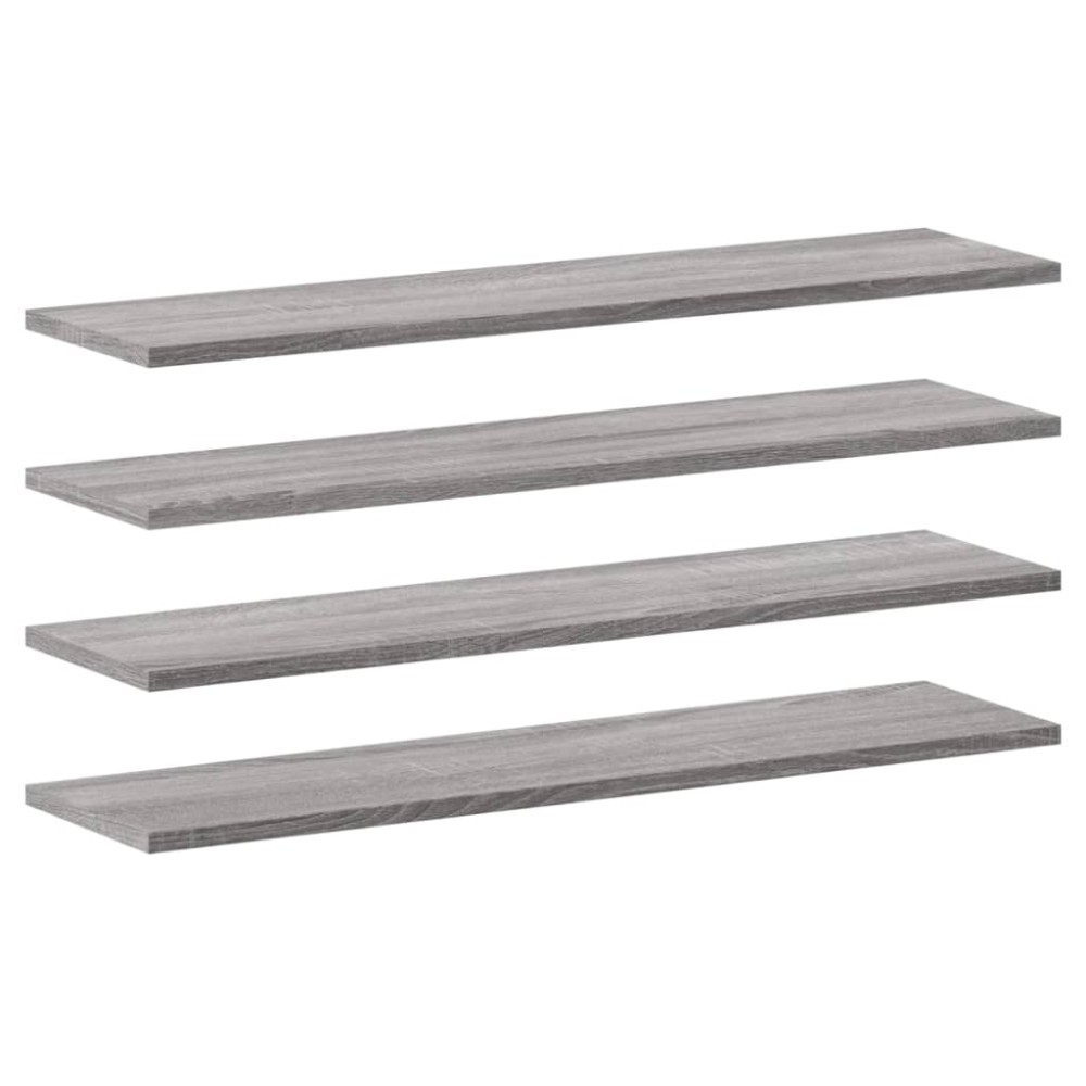 vidaXL Ράφια Τοίχου 4 τεμ. Γκρι Sonoma 80x20x1,5 εκ. Επεξεργ. Ξύλο