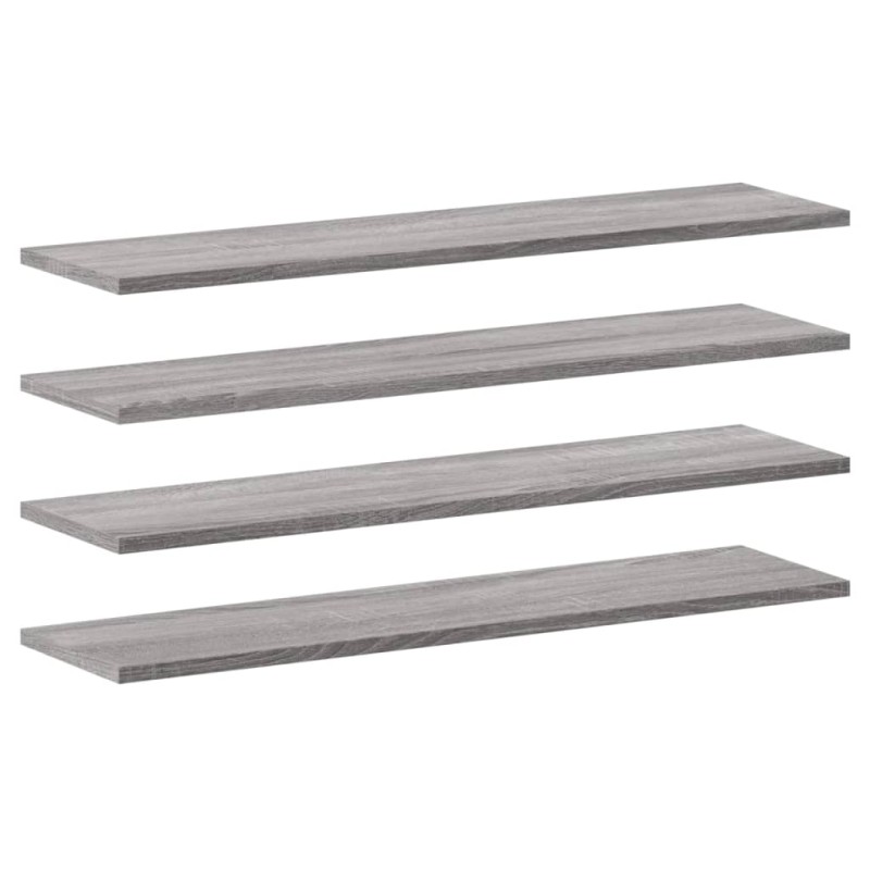 vidaXL Ράφια Τοίχου 4 τεμ. Γκρι Sonoma 80x20x1,5 εκ. Επεξεργ. Ξύλο