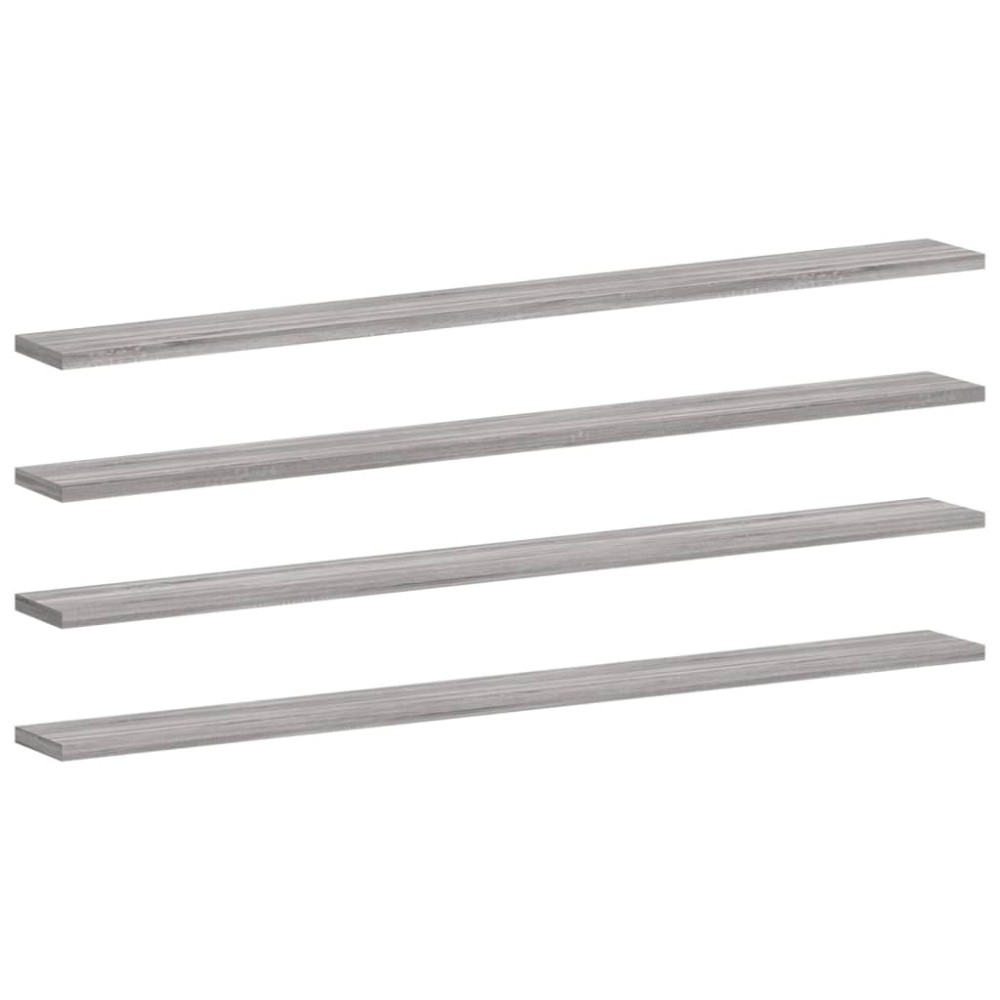 vidaXL Ράφια Τοίχου 4 τεμ. Γκρι Sonoma 100x10x1,5 εκ. Επεξεργ. Ξύλο
